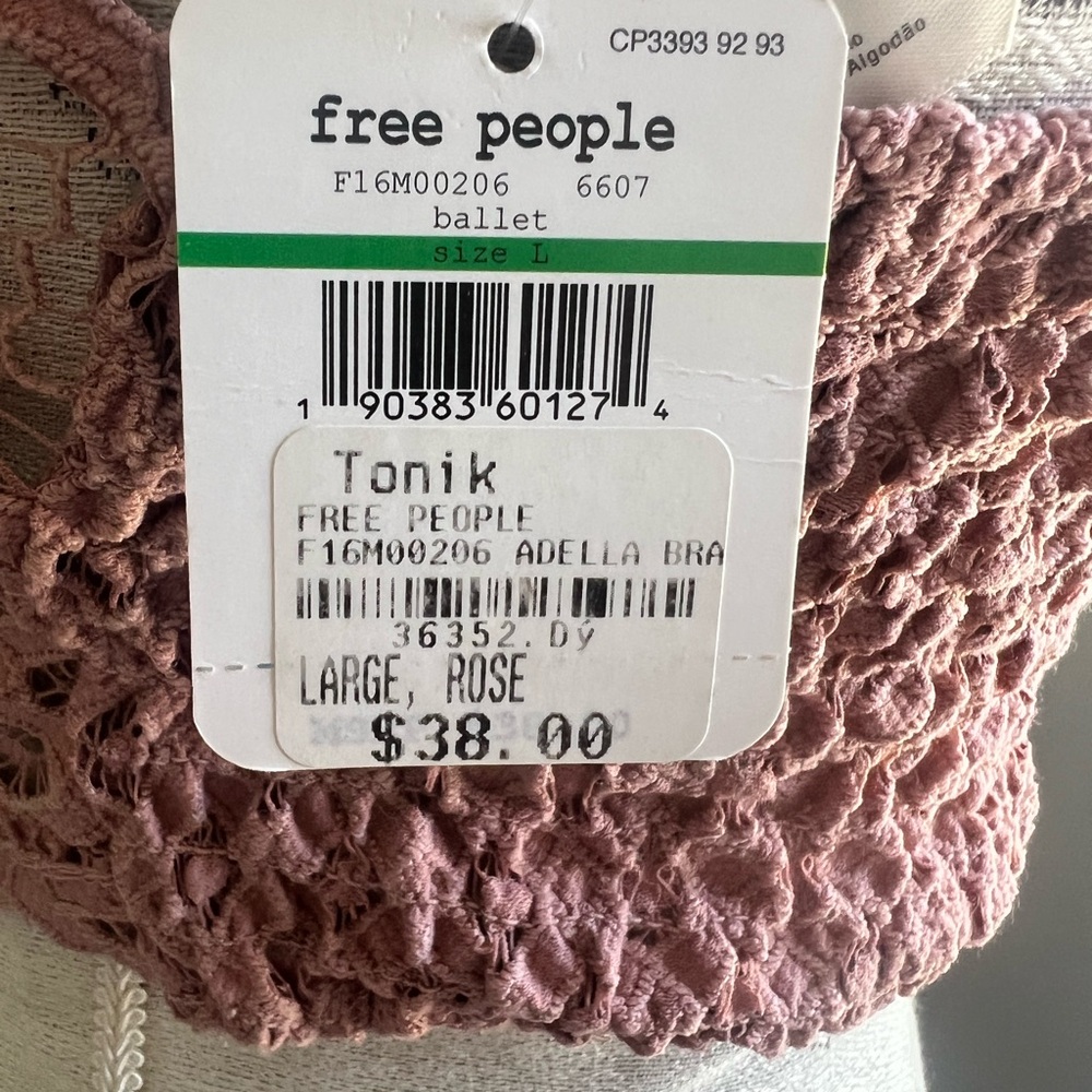 Free People Pink Lace Bralette NWT - Picture 2 of 3